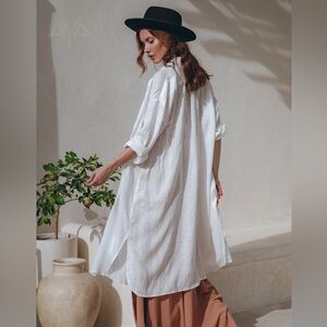 H&M Linen Cover Up Shirt Dress